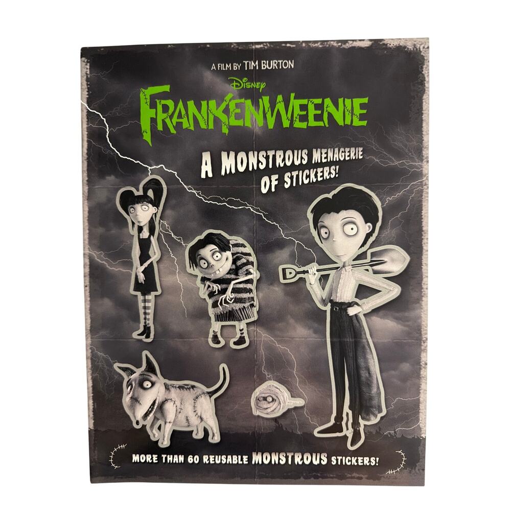 Disney 2012 FRANKENWEENIE A Monstrous Menagerie of Stickers Tim Burton Book Gift
